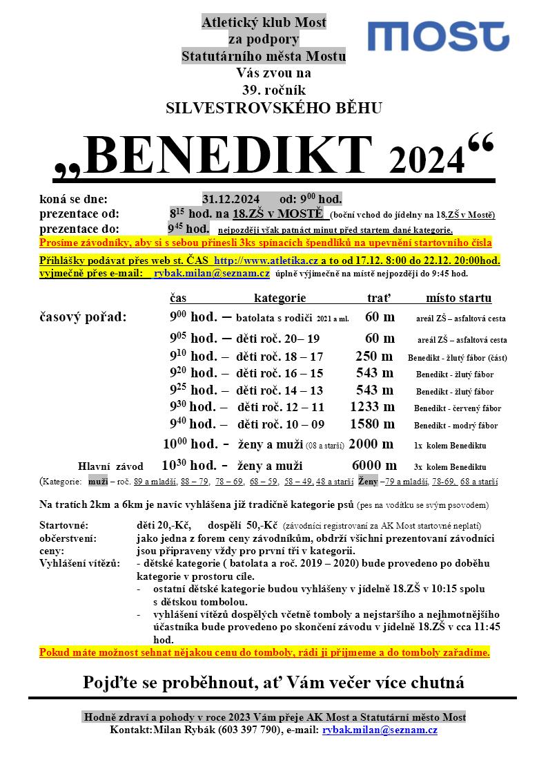 silvestrovský běh 2024 s novým logem